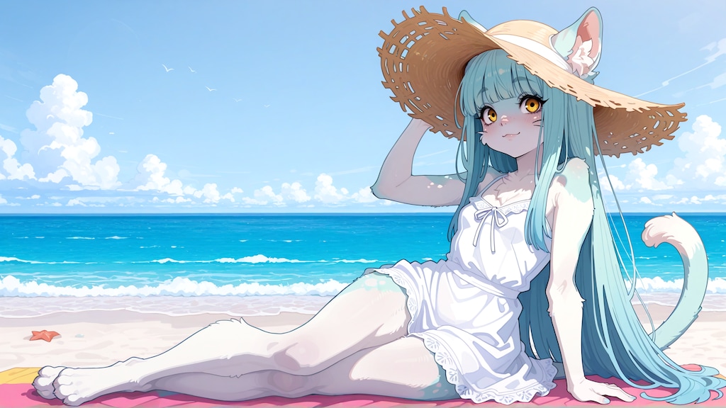 あっついにゃー