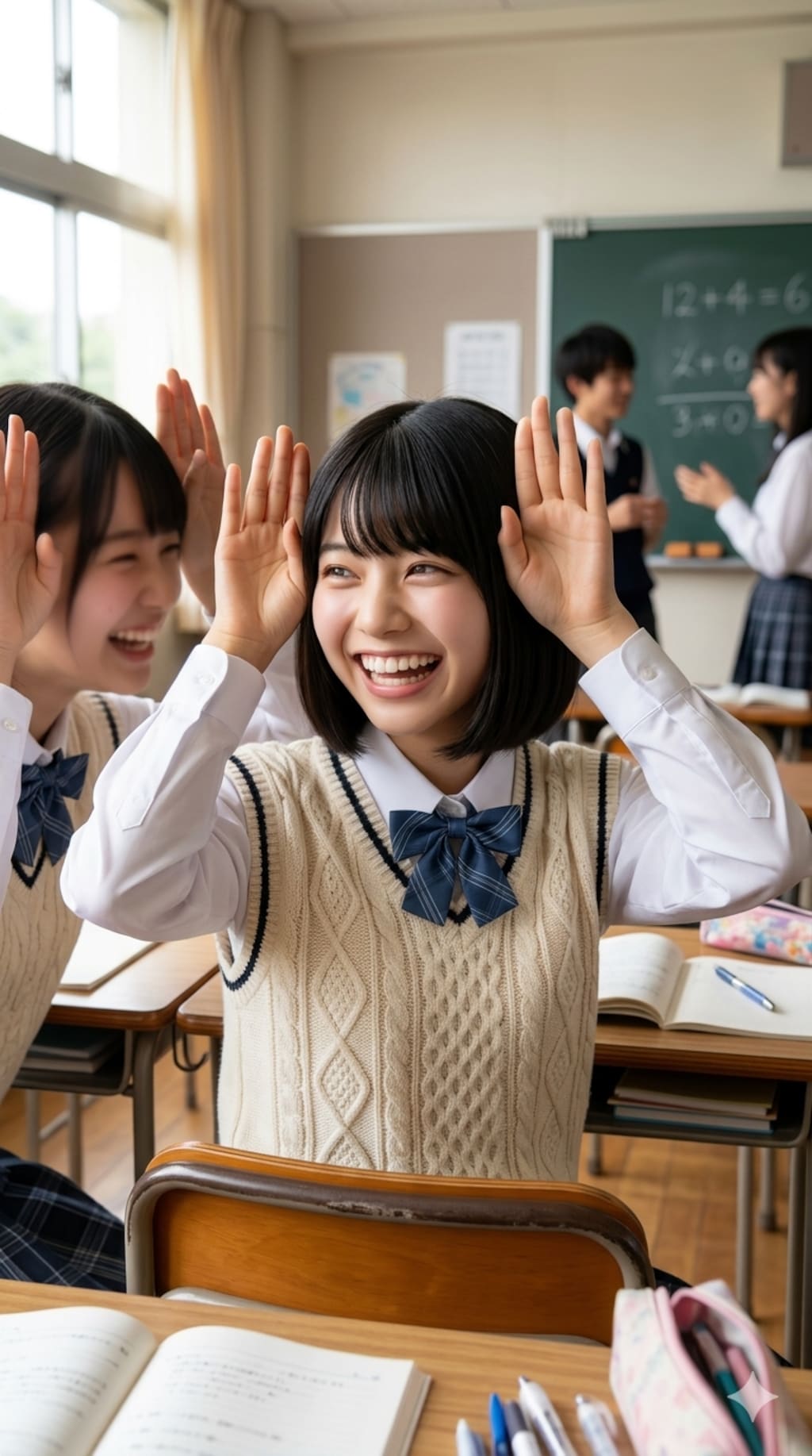 【全校生徒、緊急集合！！】教室で発生した“無限うさ耳連鎖”がもはや制御不能…ッ！！可愛さの暴力に理性が消滅し、僕の心は完全お祭り状態です！！💦✨