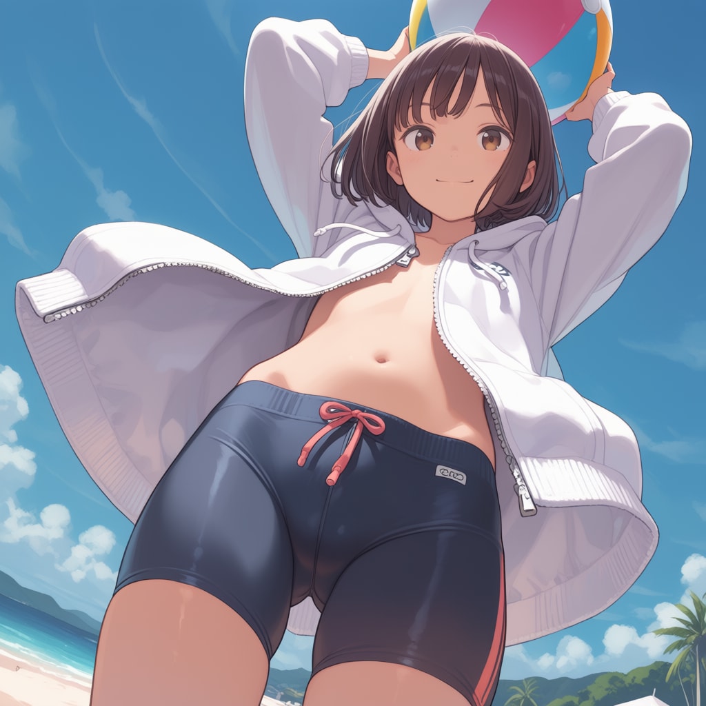 お兄さん、せっかくのビーチなんだ、寝てないで遊ぼうよ