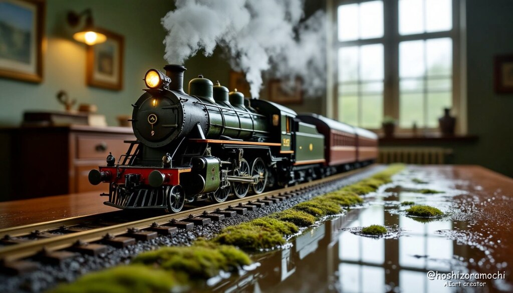 雨上がりの模型鉄道 - Model train after the rain