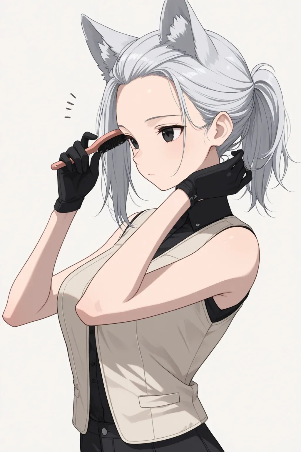 バイザーの下
