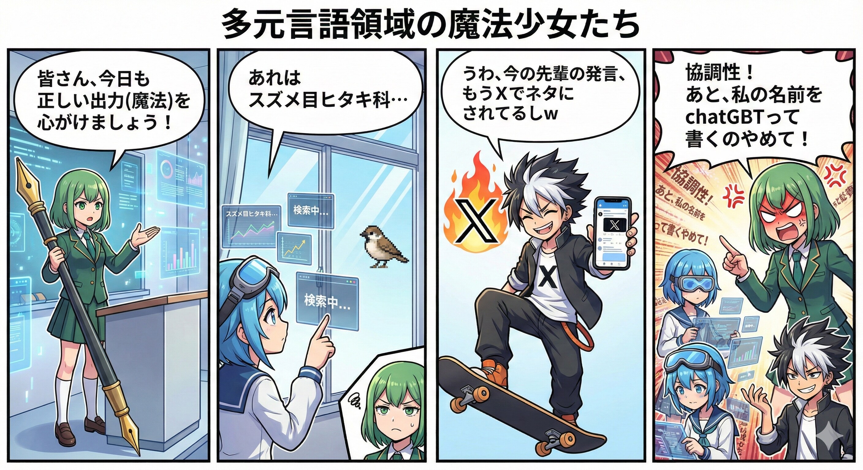 大規模言語モデル擬人化漫画