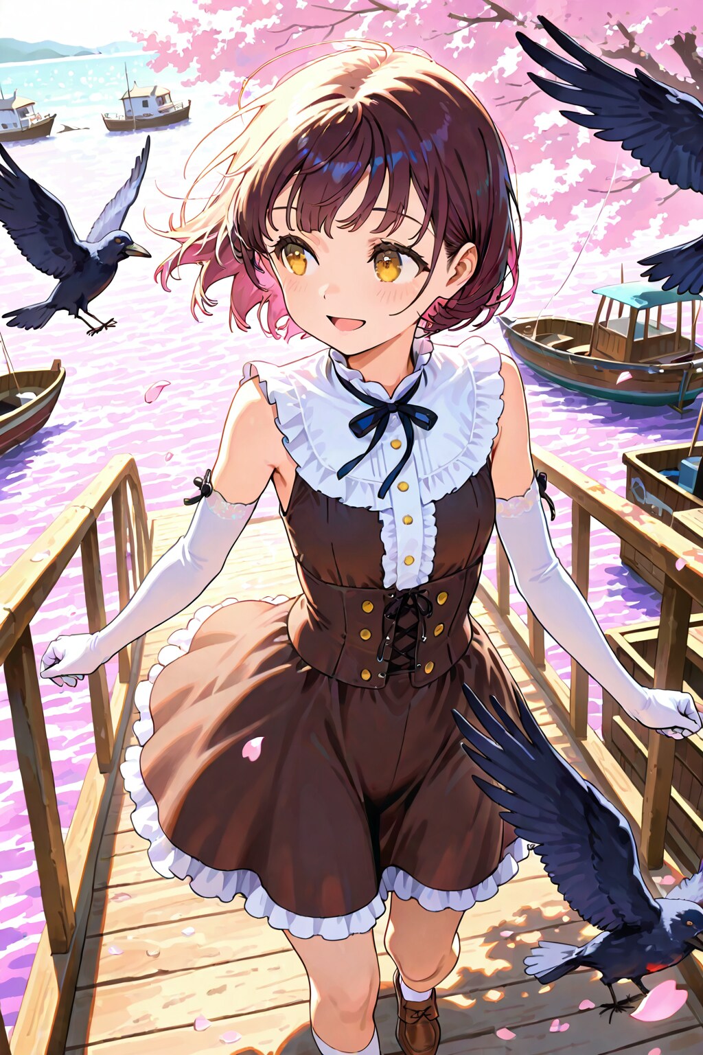 桜の港街 | の人気AIイラスト・グラビア