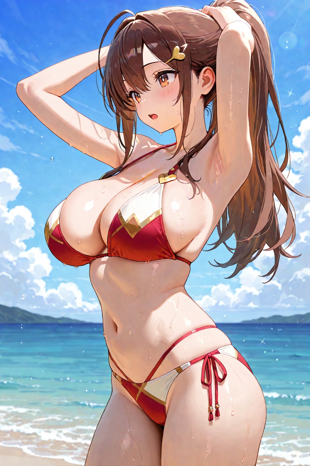 赤白ビキニ