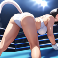 猫コス白下着アマレスラー女子 12枚目
