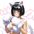 猫コス白下着アマレスラー女子 9枚目