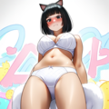猫コス白下着アマレスラー女子 8枚目