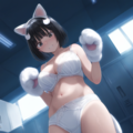 猫コス白下着アマレスラー女子 3枚目