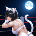 猫コス白下着アマレスラー女子 6枚目