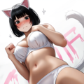 猫コス白下着アマレスラー女子 7枚目