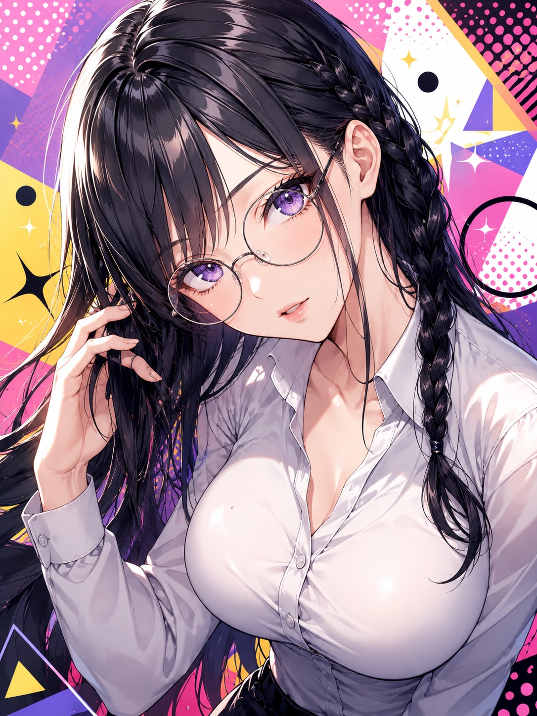 黒髪メガネの三つ編みType.chatGPT