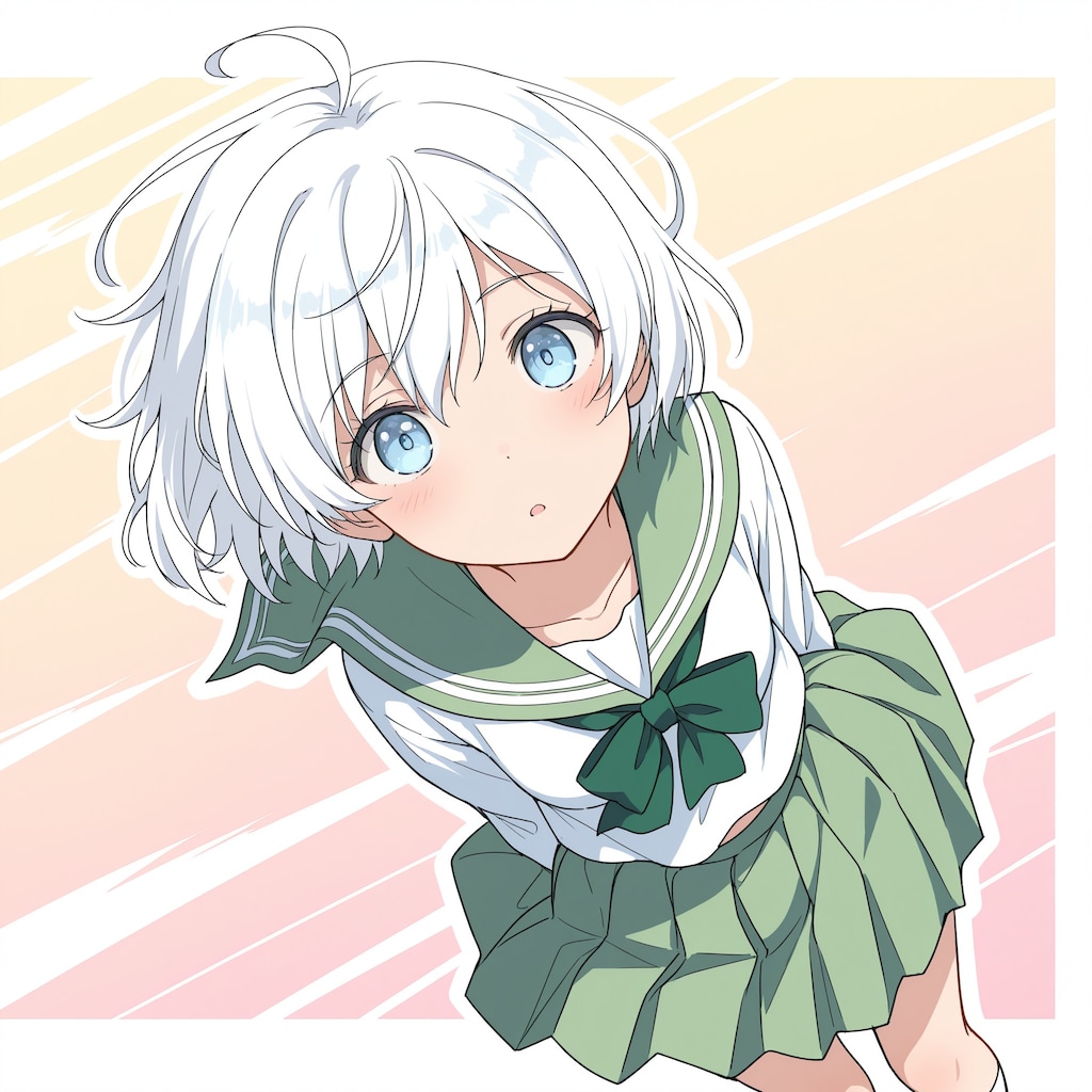 緑のセーラー服もいいですねぇ