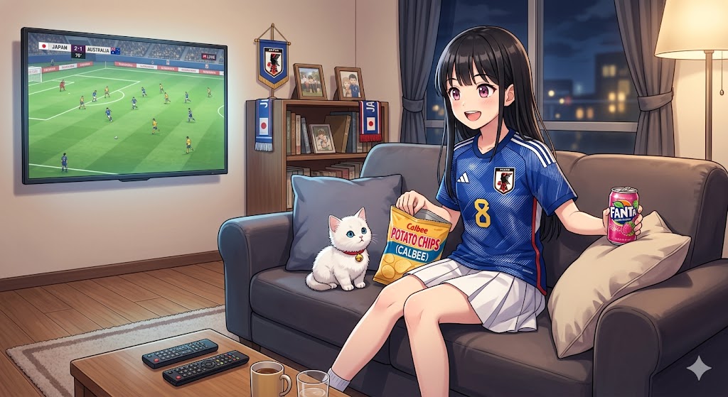 テレビで試合観戦