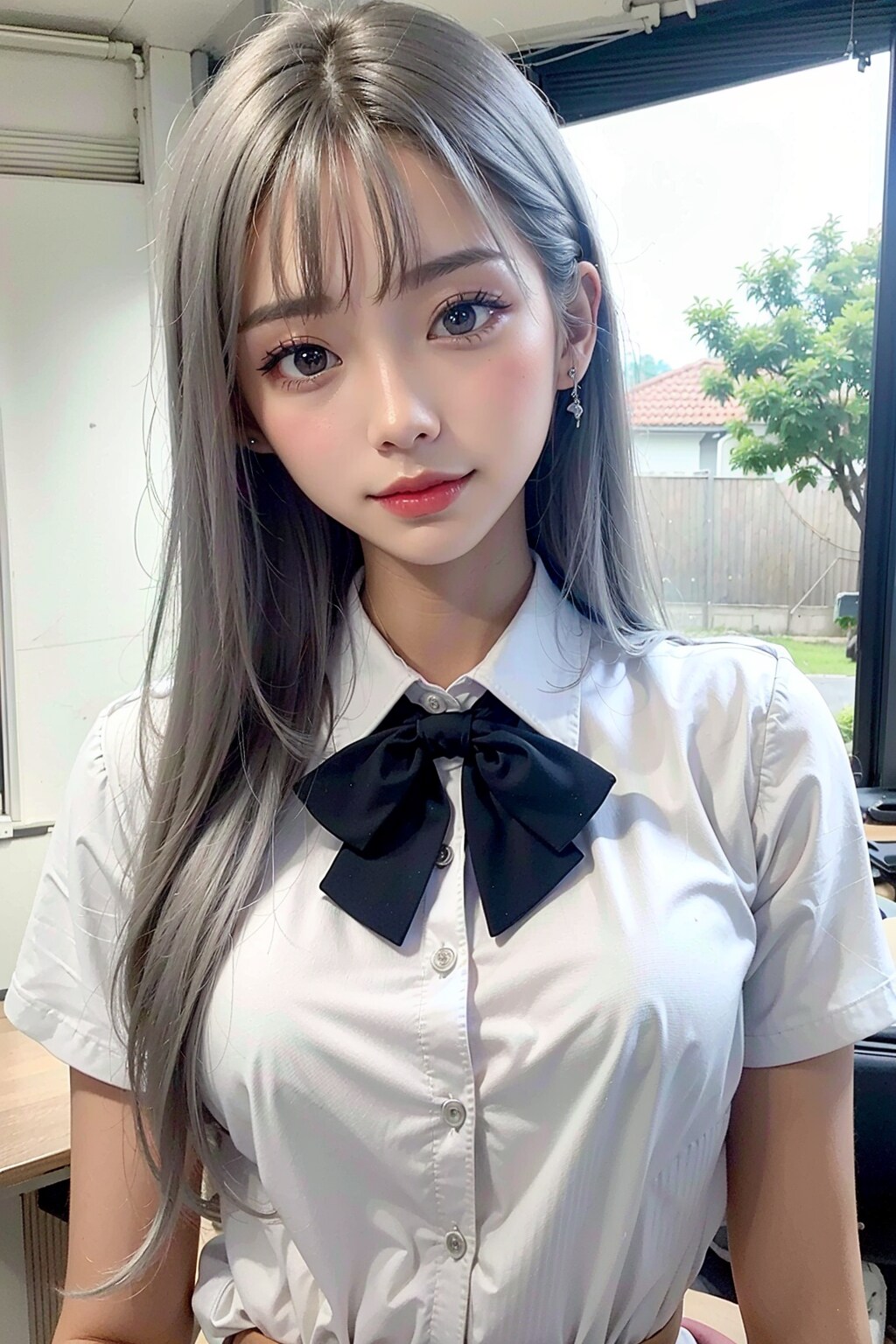 黒ギャルのJKコス