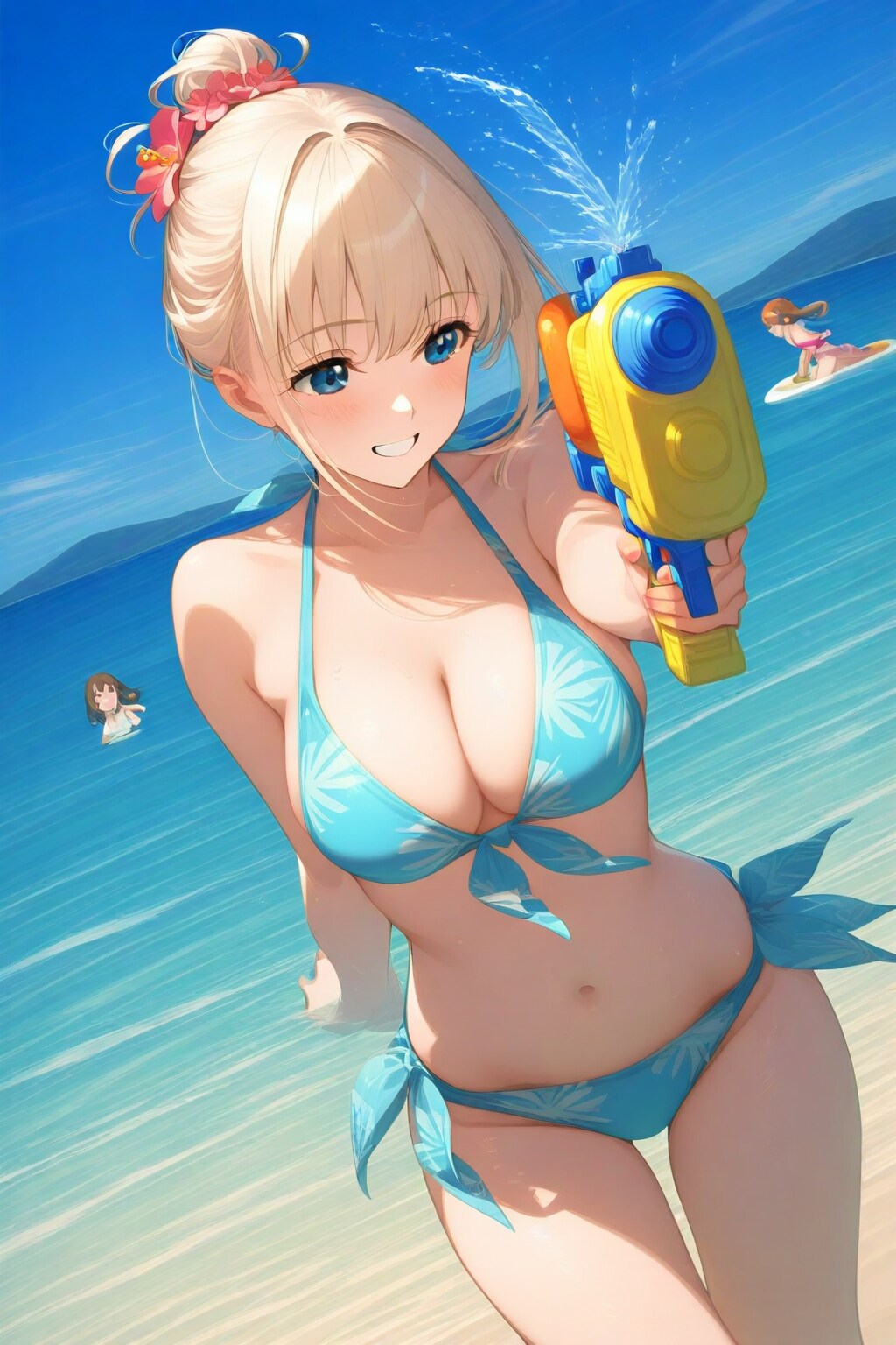 海水浴で水鉄砲サバゲー👙🔫🏖️