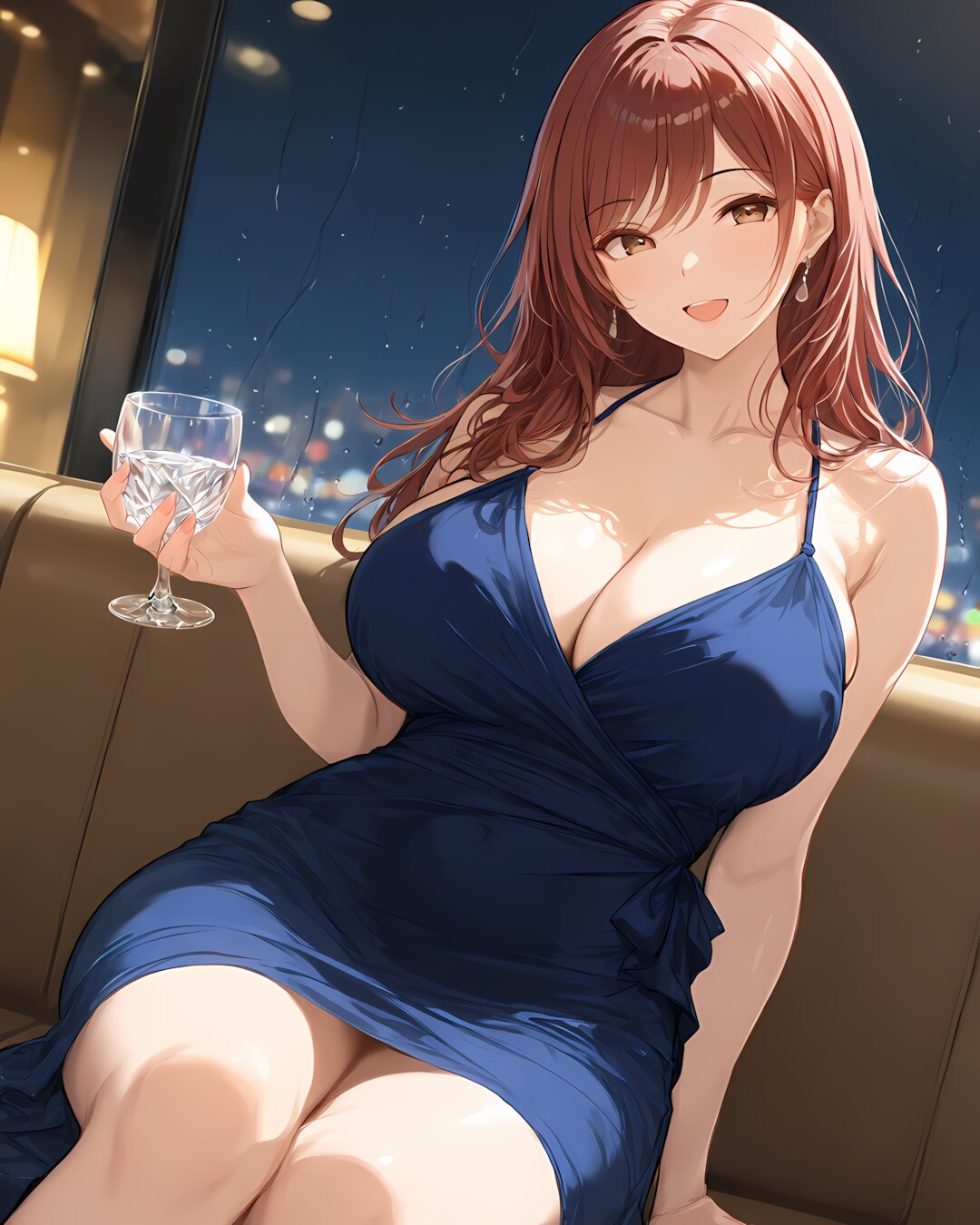 🍷雨の夜景を眺める大人ディナー✨