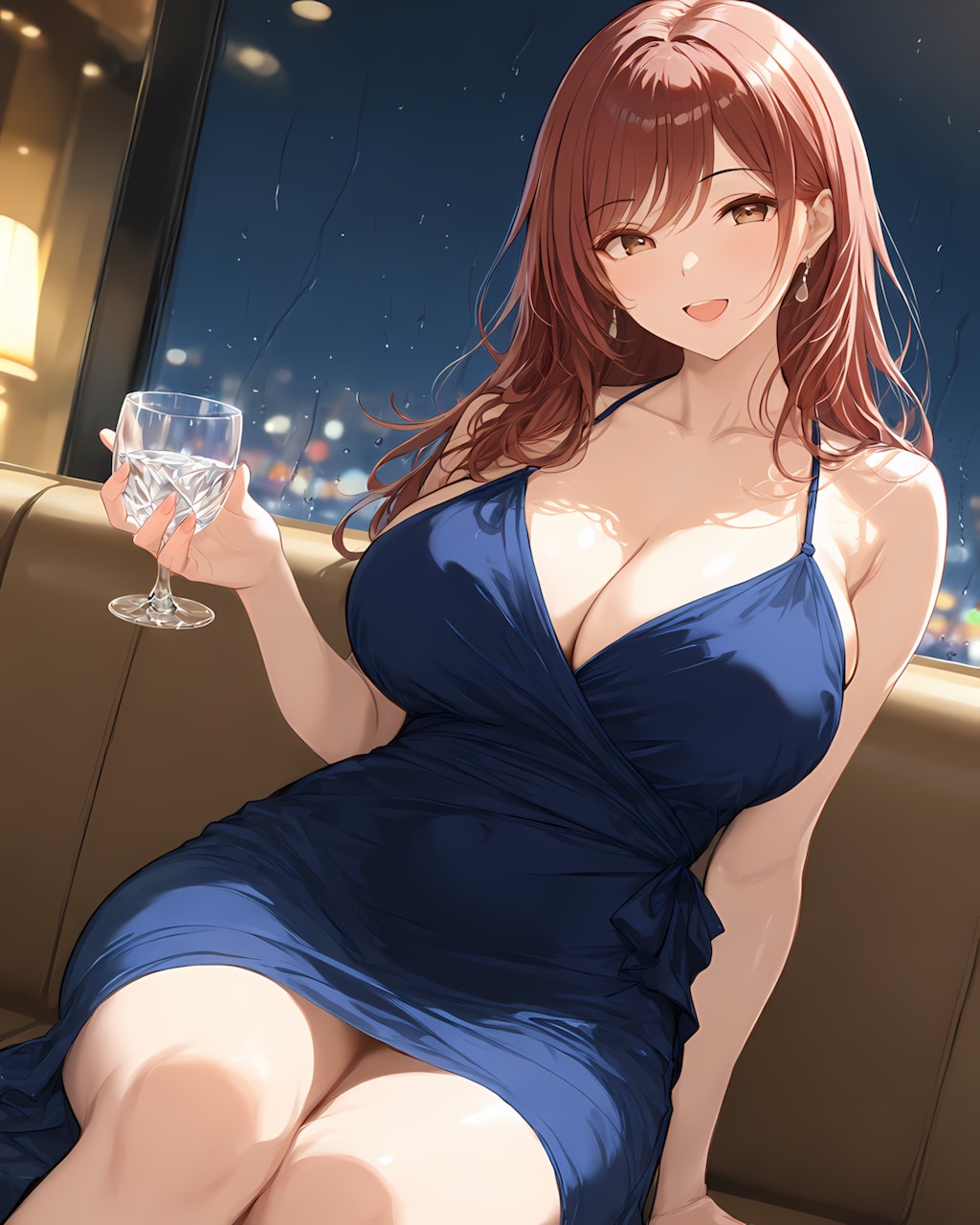 🍷雨の夜景を眺める大人ディナー✨