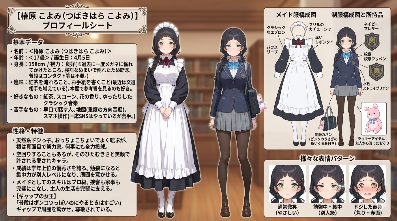 こよみちゃんのキャラクターシート | の人気AIイラスト・グラビア