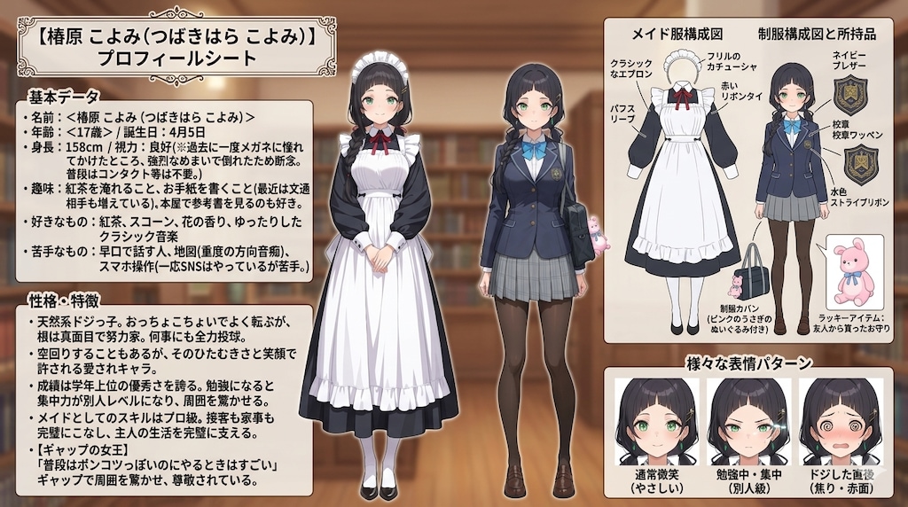 こよみちゃんのキャラクターシート