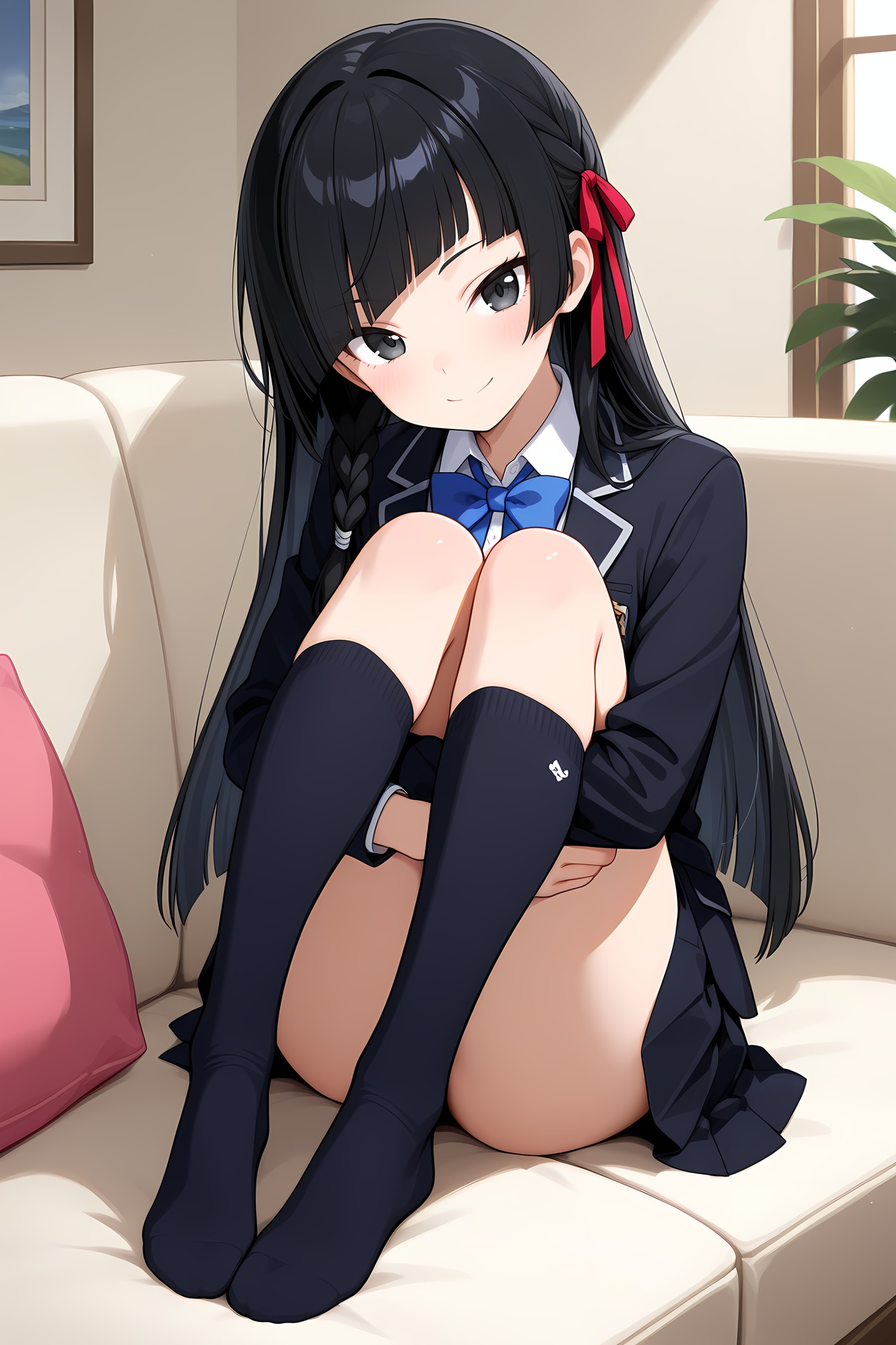 体育座り | の人気AIイラスト・グラビア