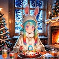 11枚）うさ耳娘とクリスマス 2枚目