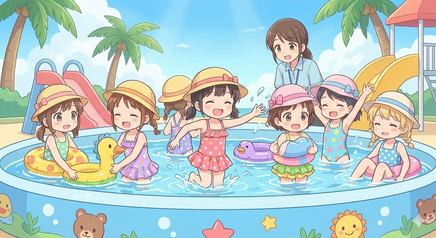 ようちえんでプール | の人気AIイラスト・グラビア