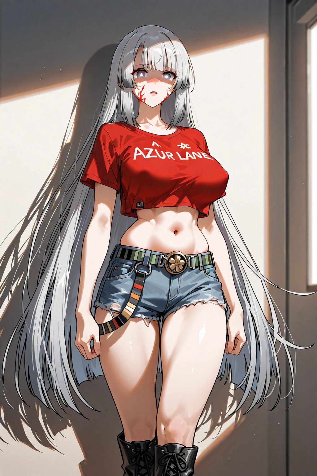 モデル変えたらマシになったけど赤い目がなんで顔のタトゥーみたいになってるんだ
