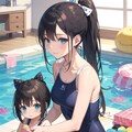 妻と娘の水着 3枚目