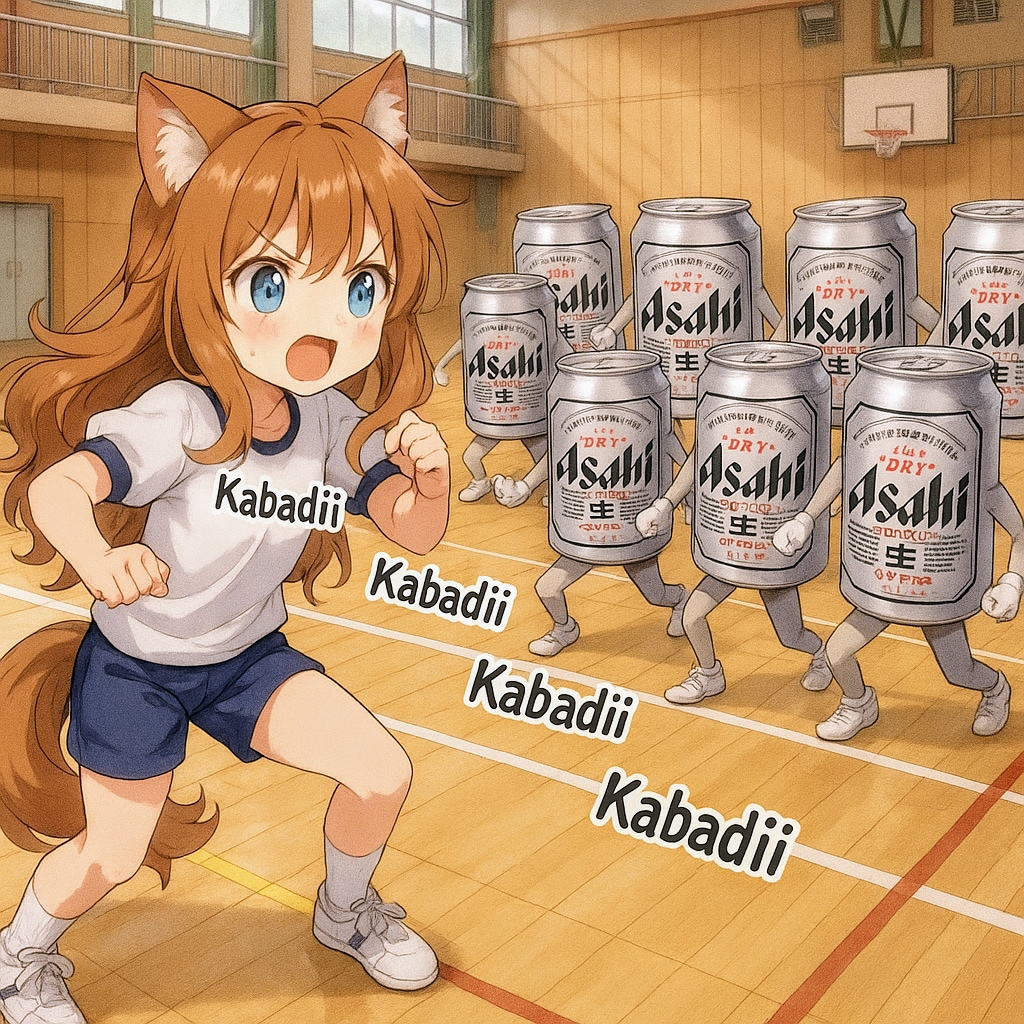 カバディをする小さな女の子