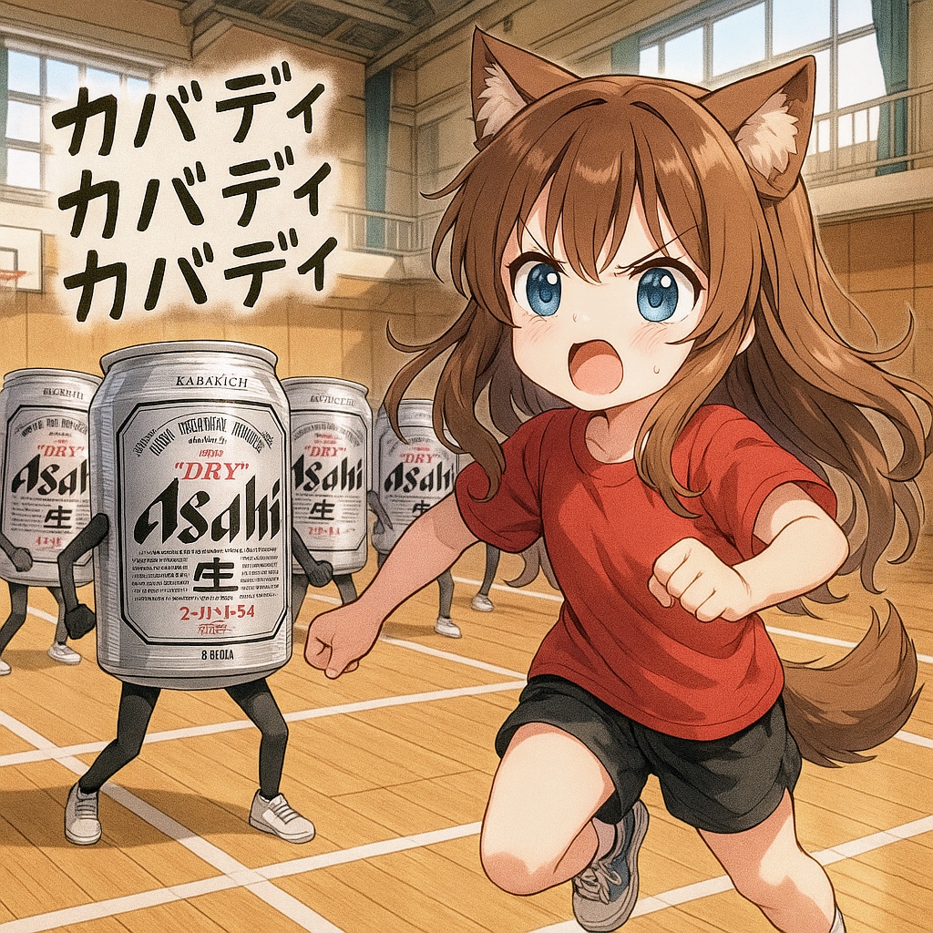 カバディをする小さな女の子