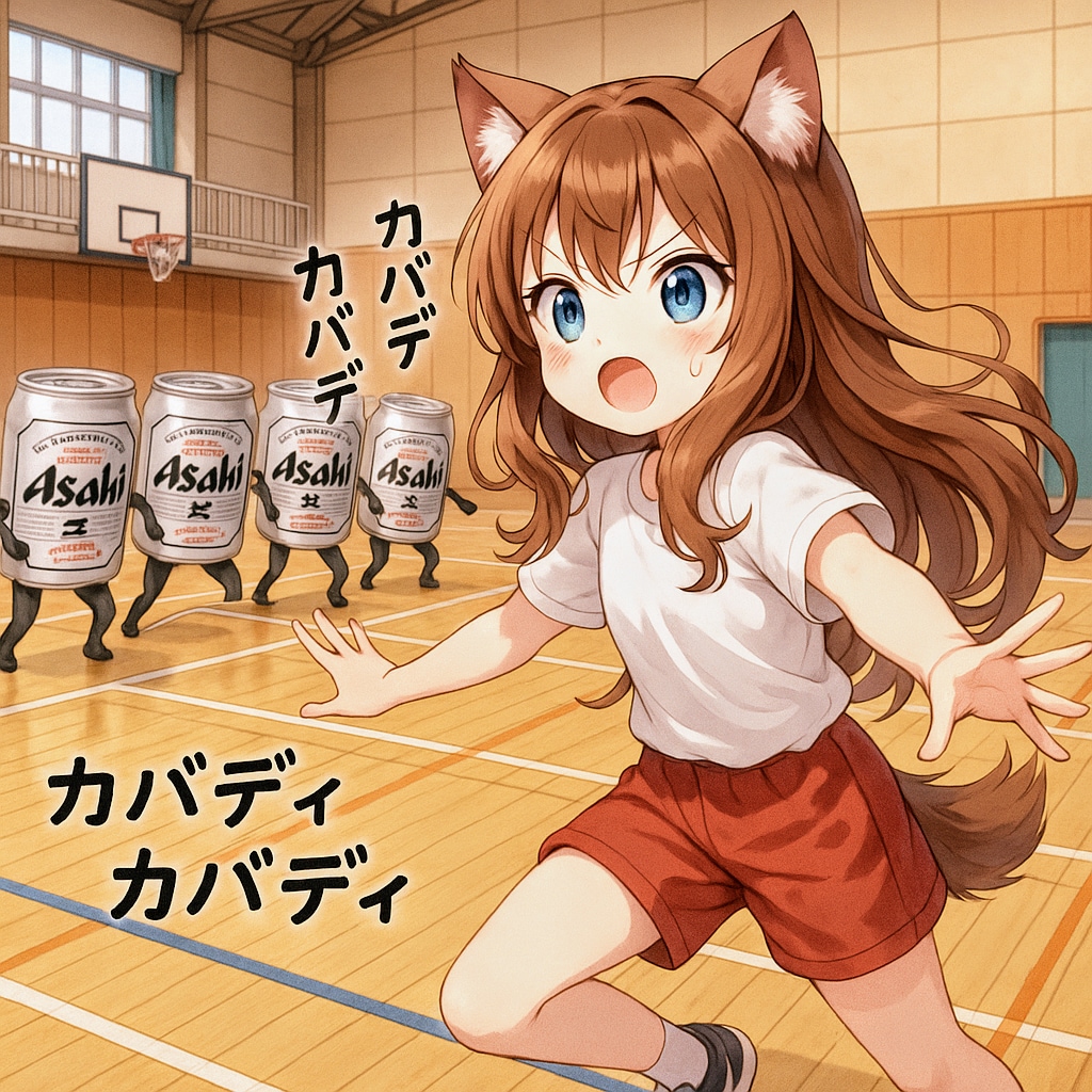 カバディをする小さな女の子