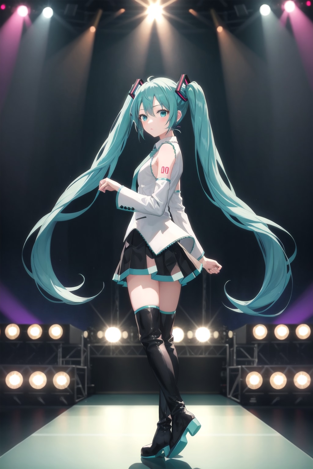 振り返るミクさん