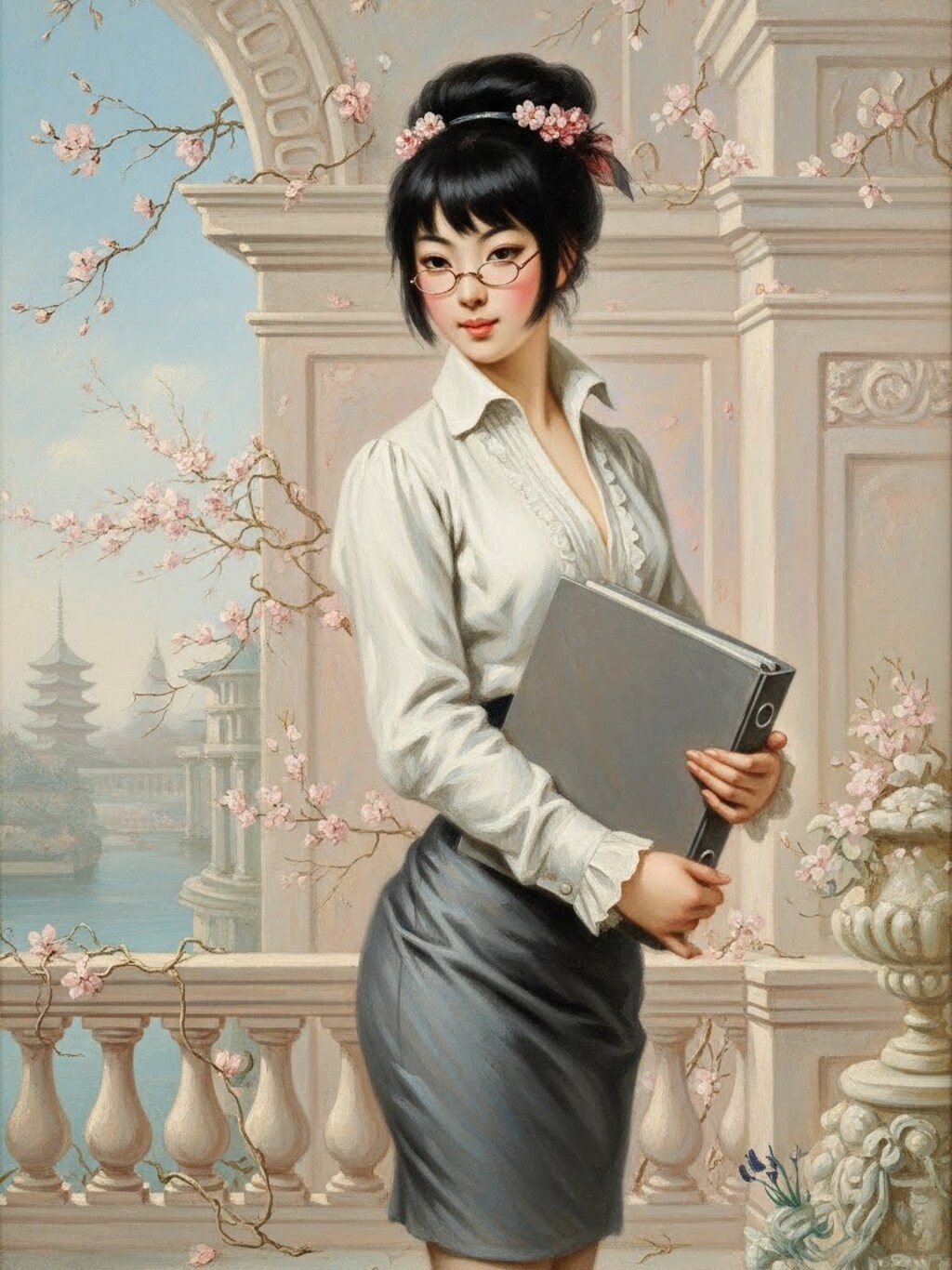 フランソワ・ブーシェの描いた日本の女教師（３枚）　ImageFX