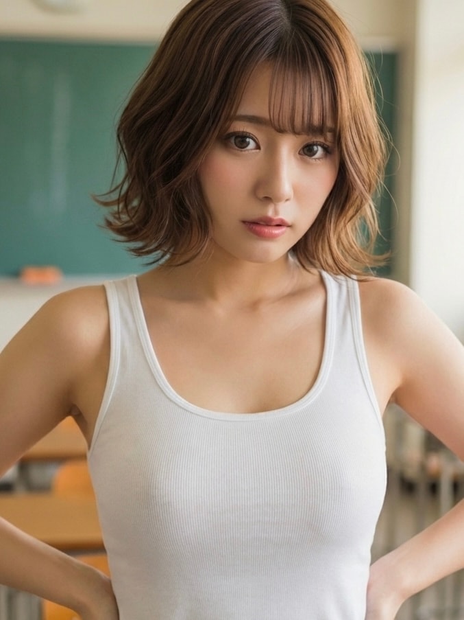 そんなに見ないでよ。胸大きくないんだから…。