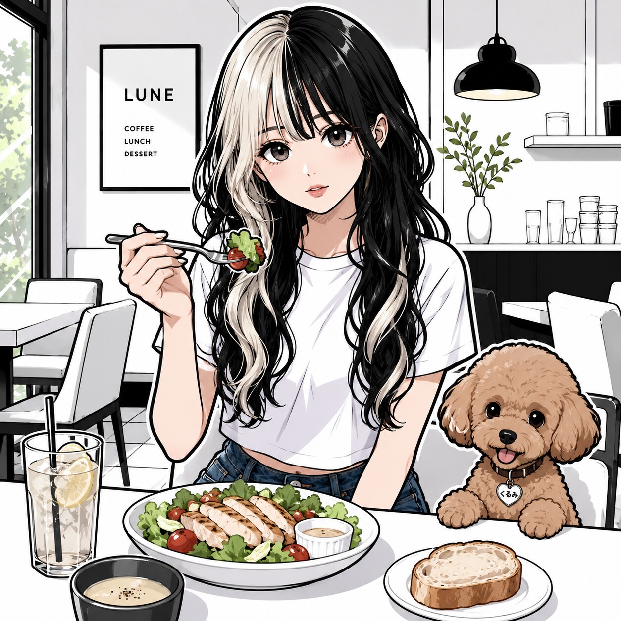 ランチするくるみちゃん♡