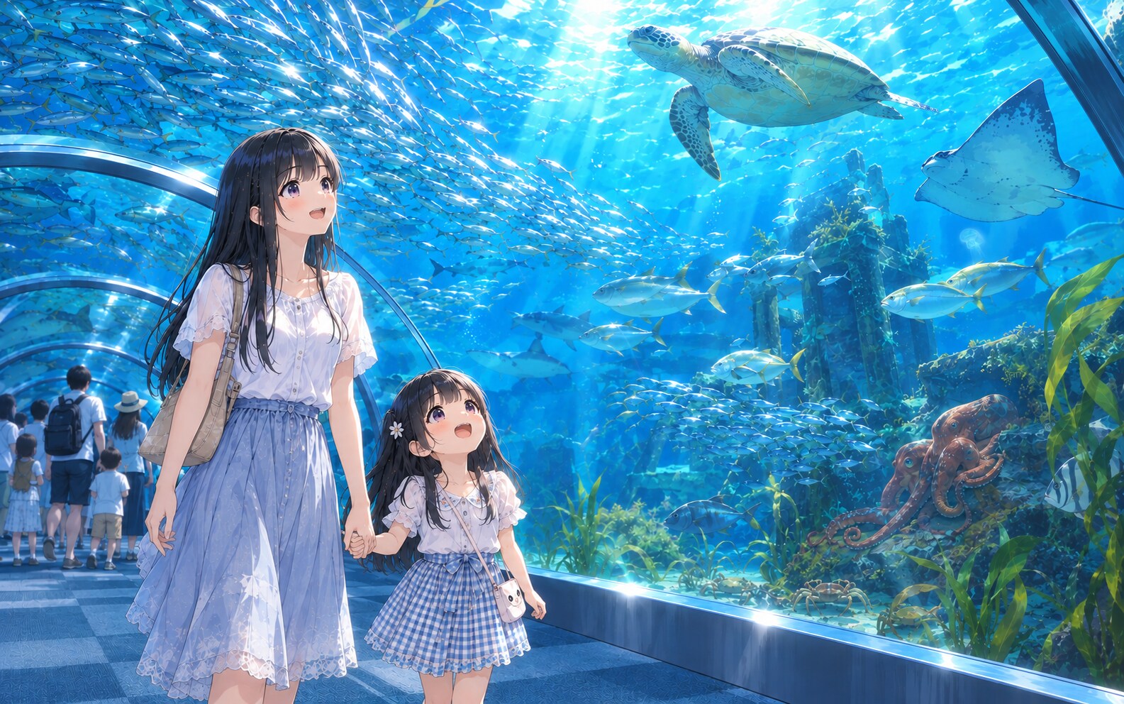 黒髪幼女ちゃんと水族館 | の人気AIイラスト・グラビア