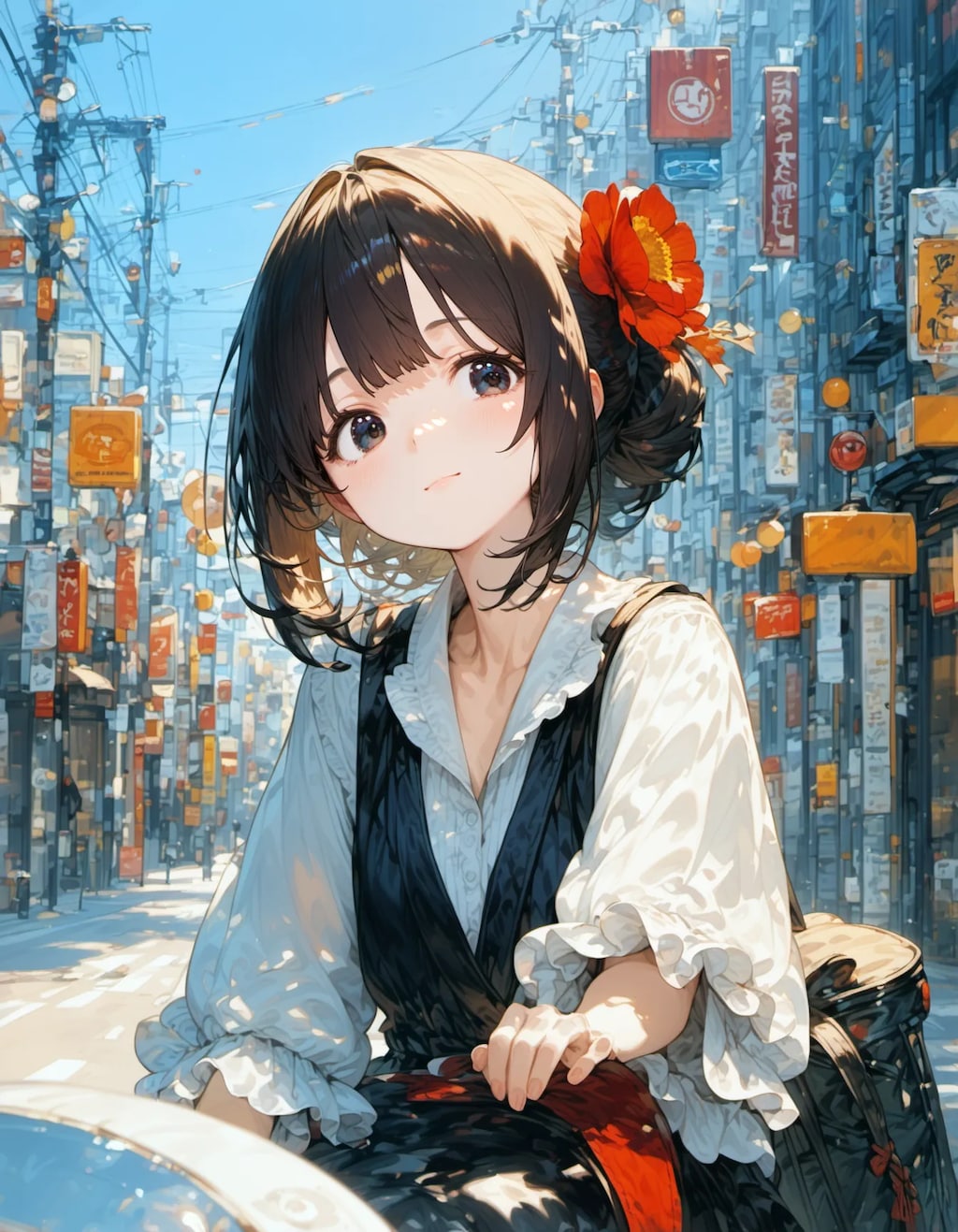 Crimson Bloom in the Urban Echo