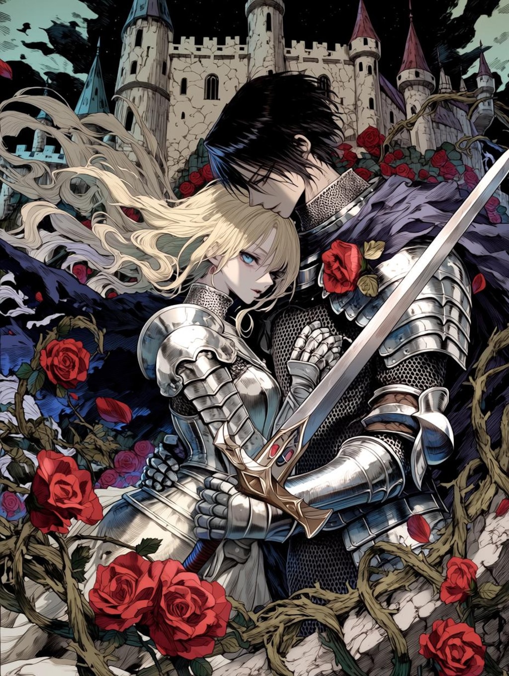 赤薔薇の城で、黒騎士は滅びの姫を抱く