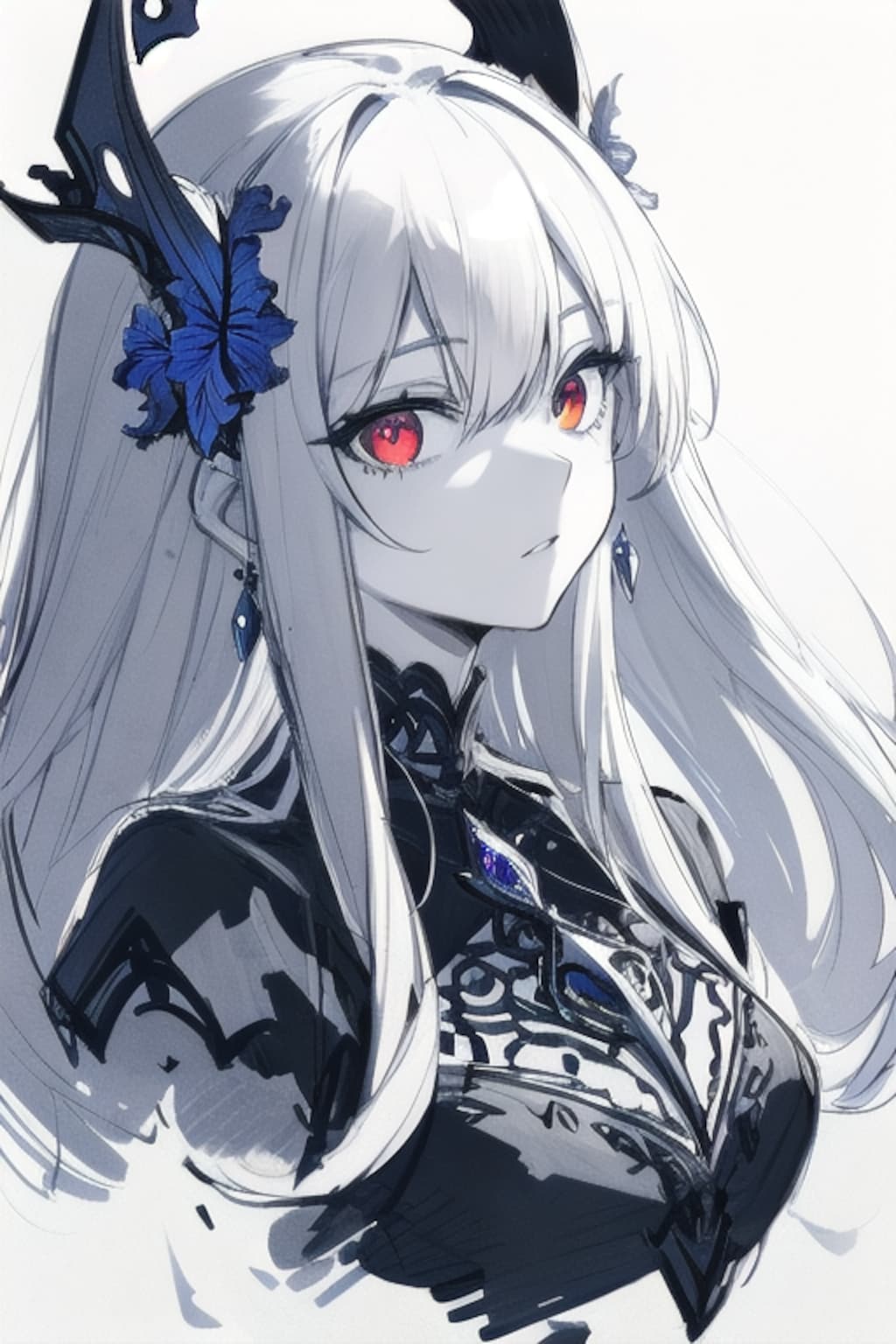 モノクロで瞳だけ色ついてる奴