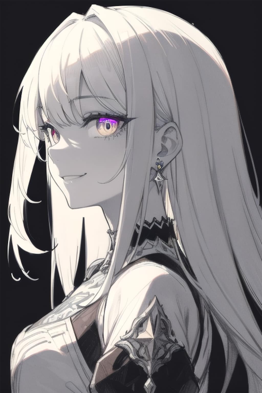 モノクロで瞳だけ色ついてる奴