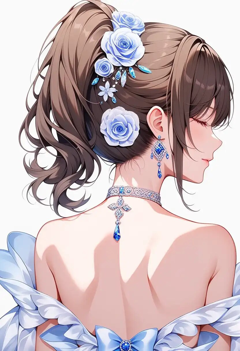 花と青を纏う | の人気AIイラスト・グラビア