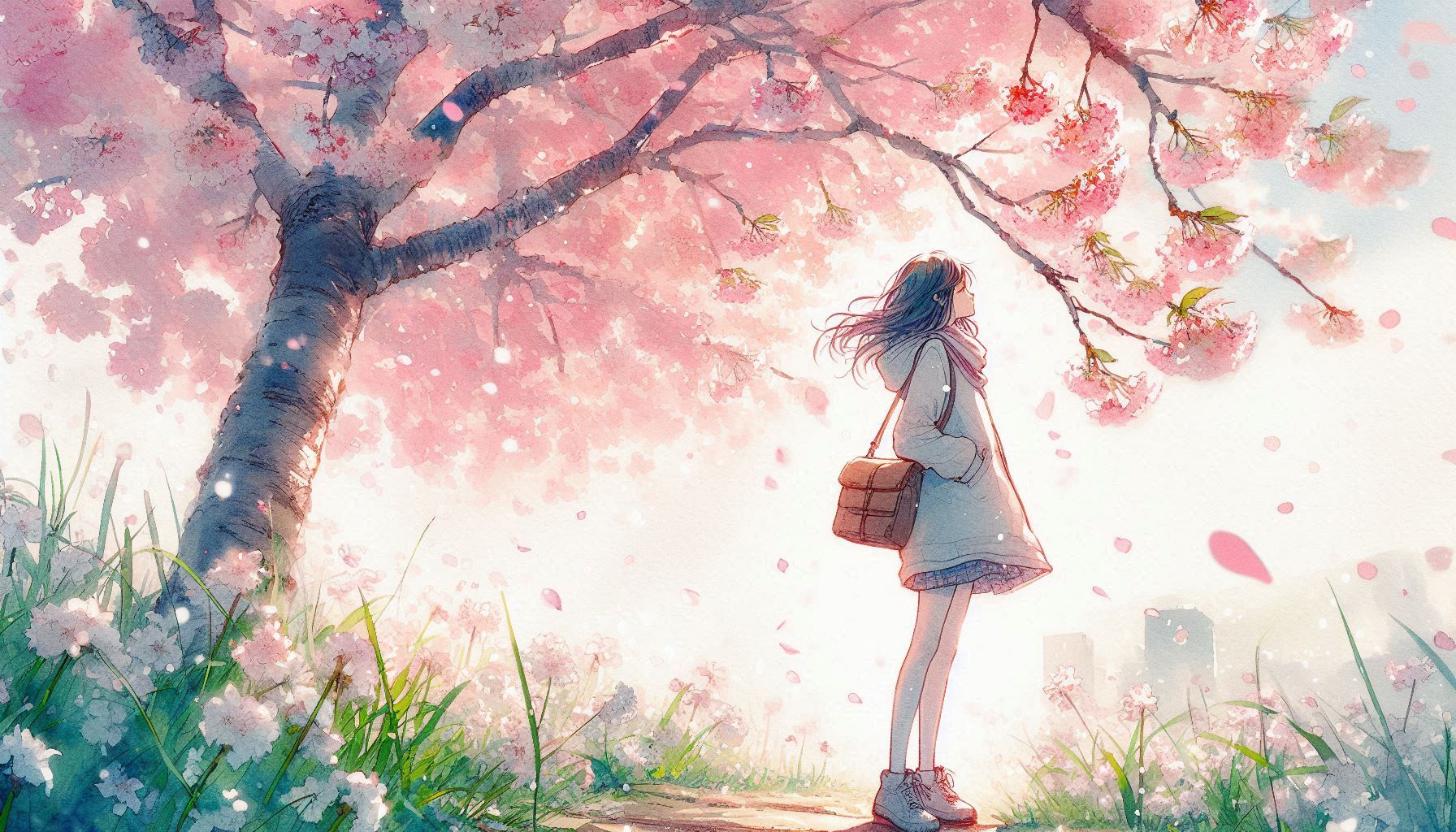 少女／桜散る | の人気AIイラスト・グラビア