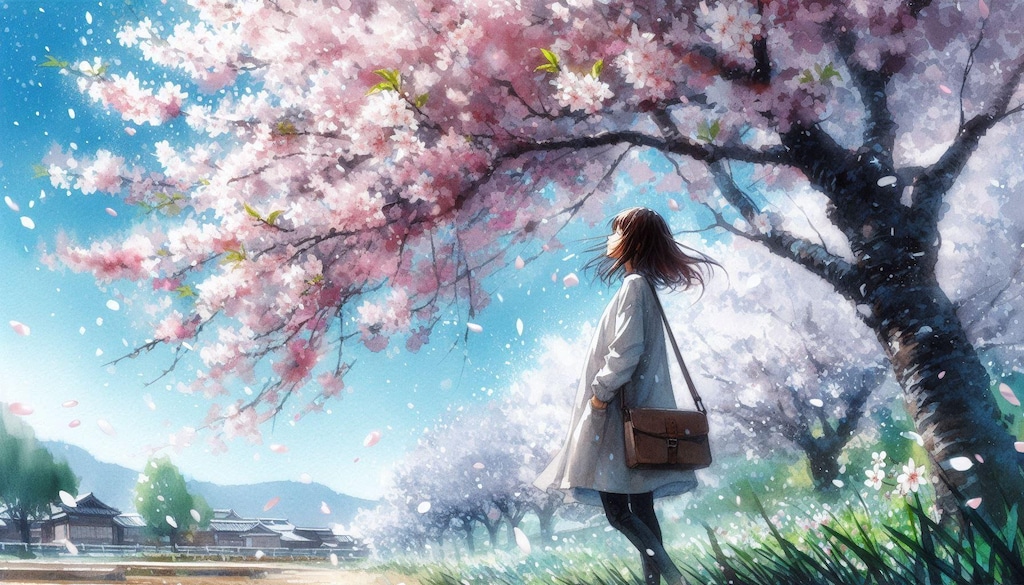 少女／桜散る