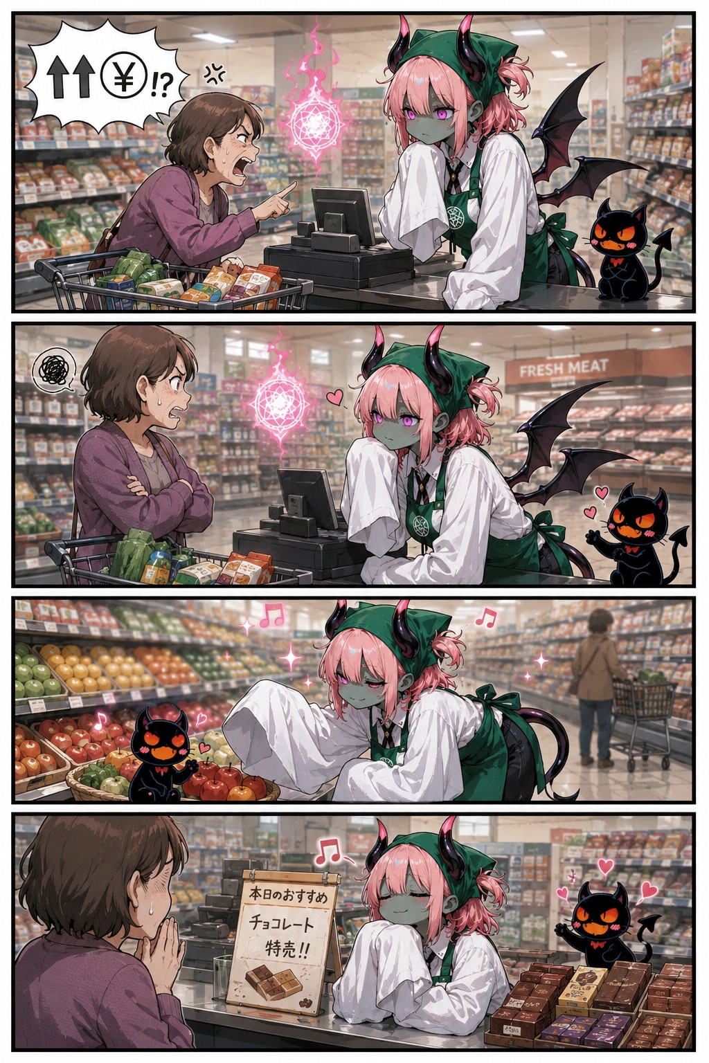 スーパーで楽しくバイトするセシームちゃん