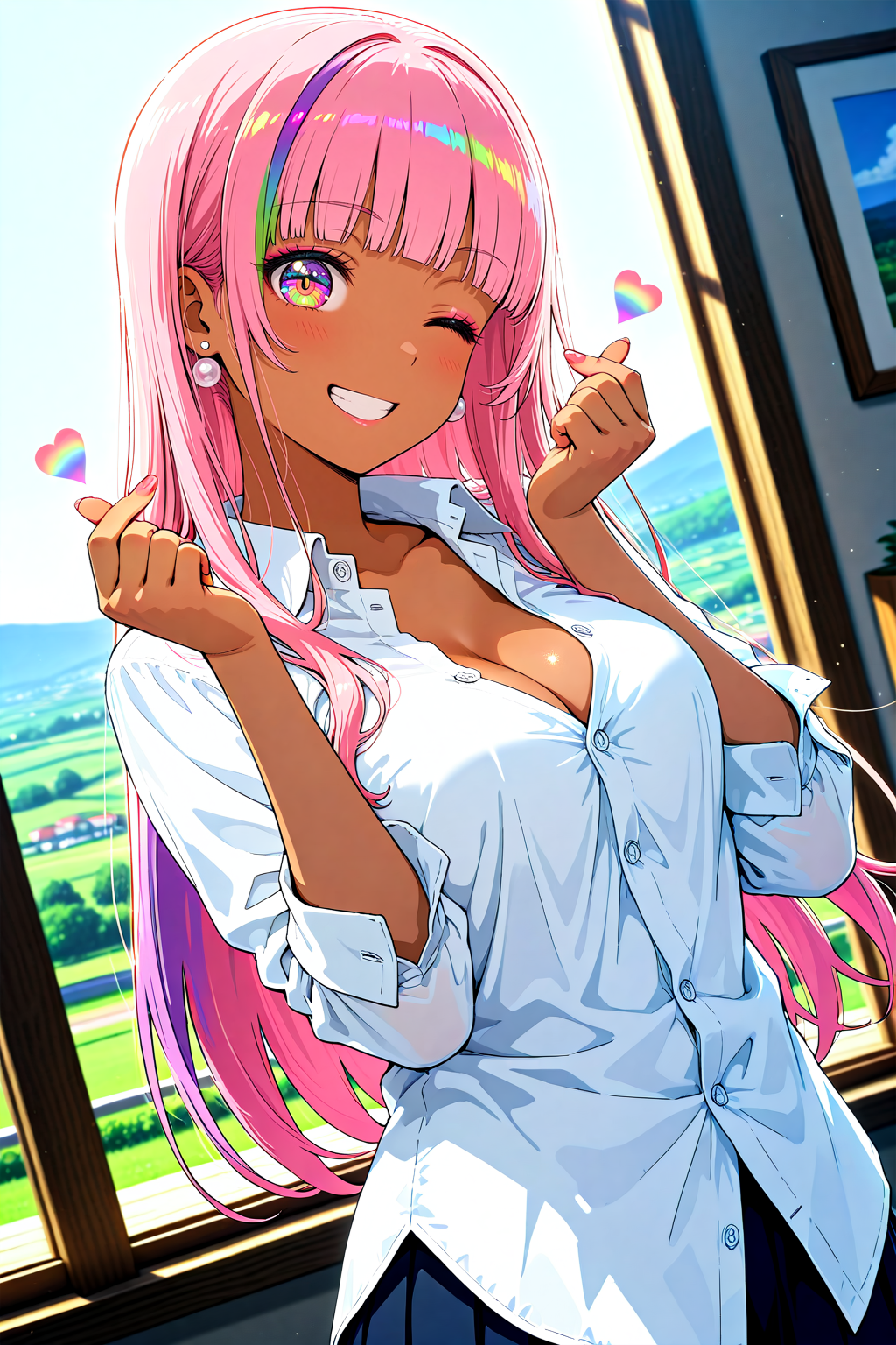 v(￣Д￣)v ｲｴｲ♡ | の人気AIイラスト・グラビア