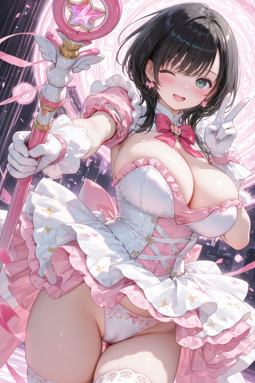 魔法少女にどんどん薄着になる魔法をかけた
