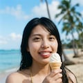 浜辺でソフトクリーム2 3枚目