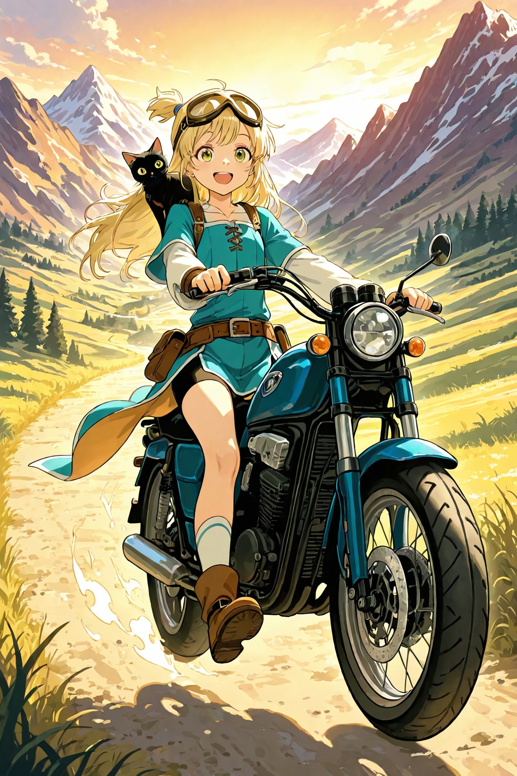 バイク好きな彼女の | の人気AIイラスト・グラビア