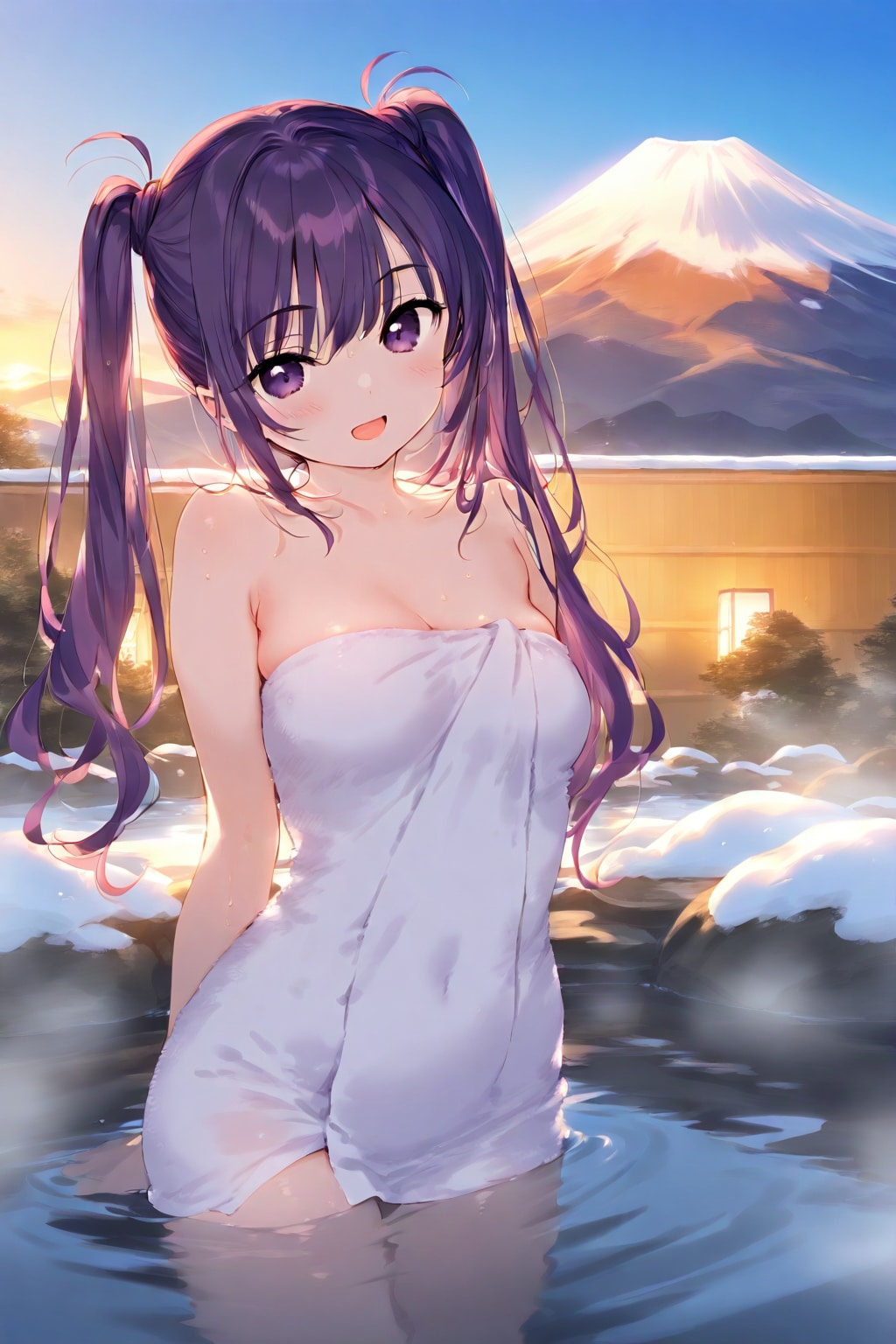 露天風呂を満喫する絵梨奈ちゃんをSeedream4.0からSeedream4.5に❤️