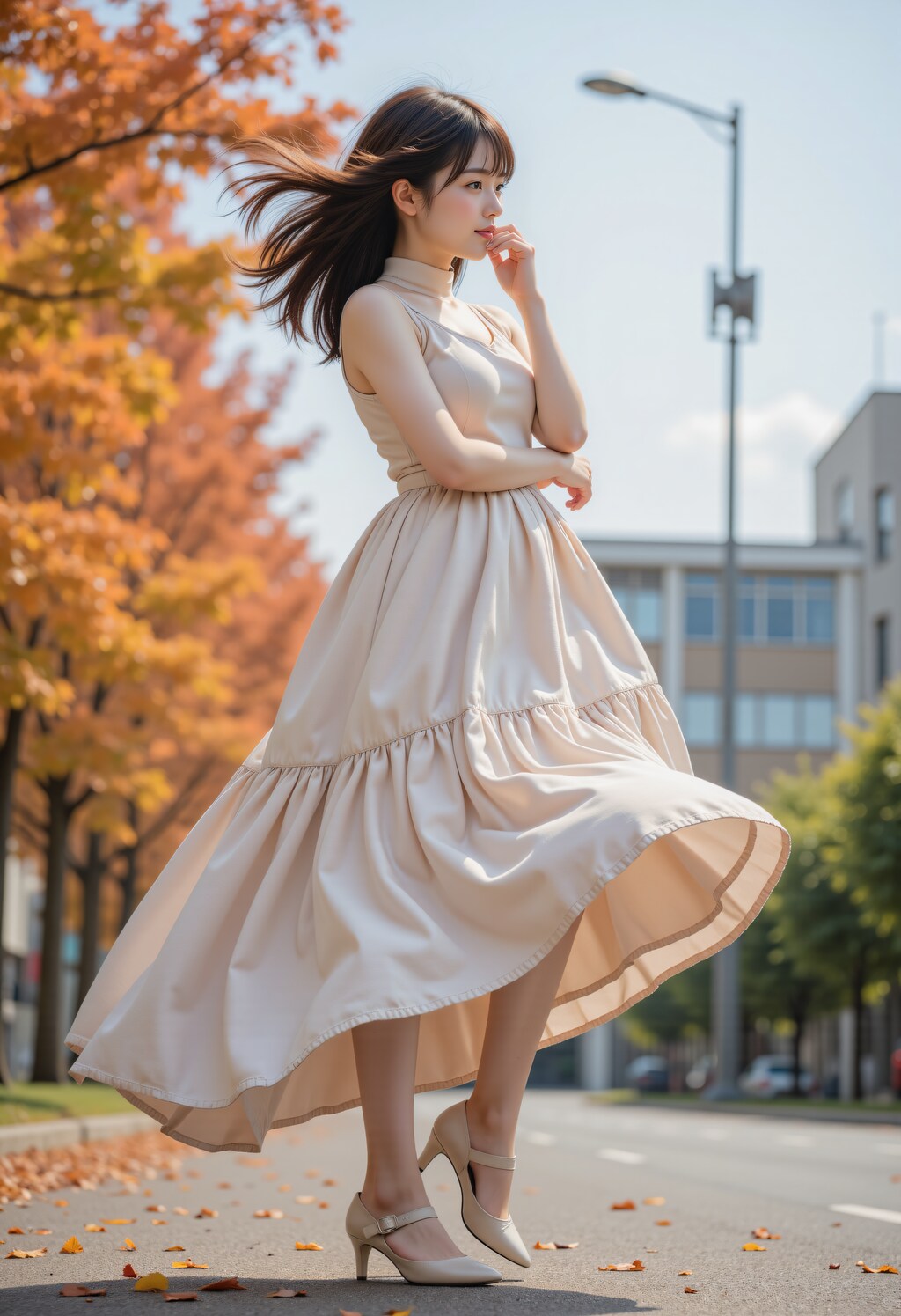 風に舞うドレス